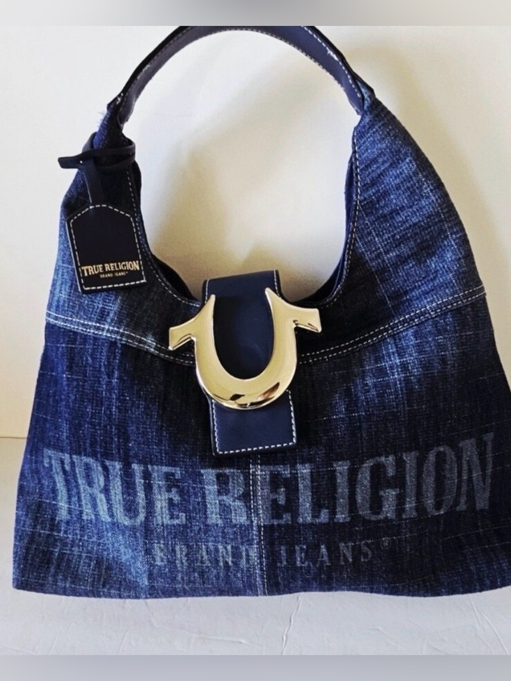 True Religion Frayed Denim Hobo Bag - Picture 4 of 5